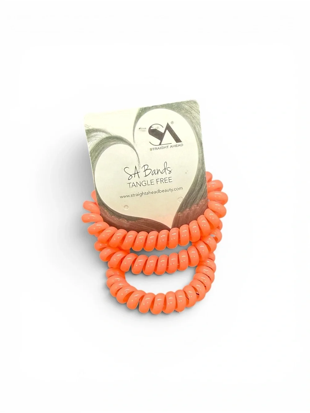 💕SA Bands Tangle-Free Spiral Hair Bands/Coral Pink Set💕NIP